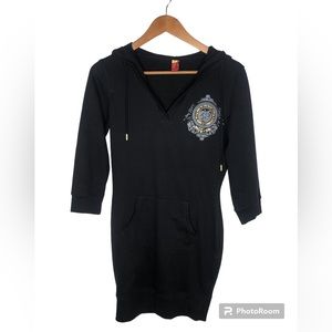 Y2k Apple Bottoms Women’s Shirt Dress Black Hoodie
